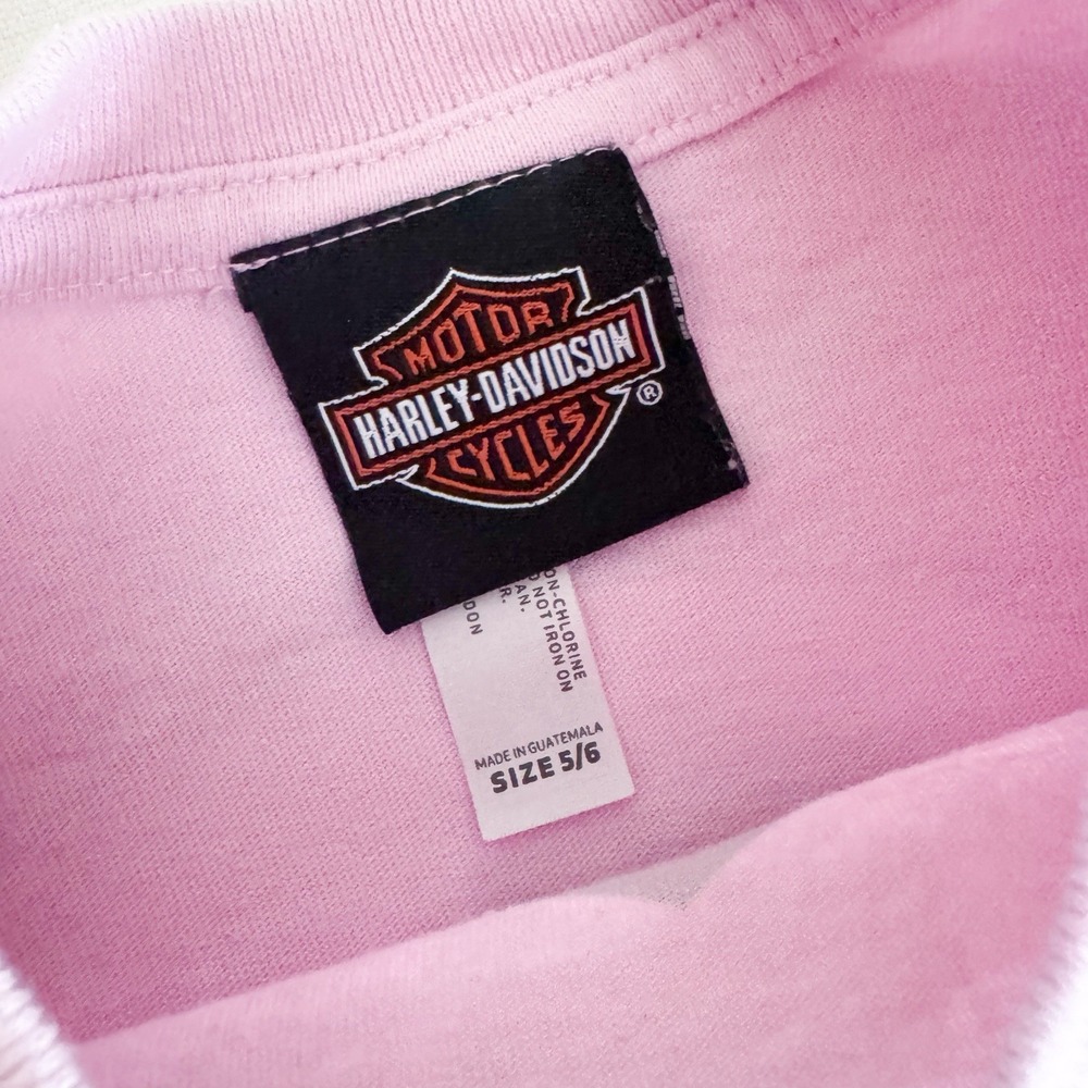 Harley Davidson‎ Girls Long Sleeve Shirt Kids 5/6 Pink. Hilton Head - Picture 3 of 7